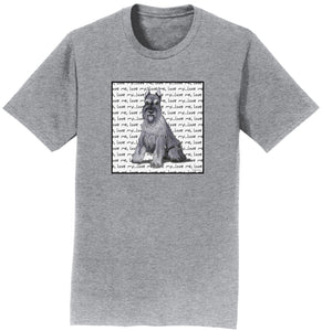 Schnauzer Love Text - Zeppa Studios - Adult Unisex T-Shirt