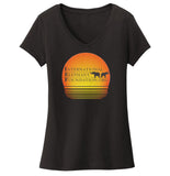 International Elephant Foundation - IEF Sunset Logo - Women's V-Neck T-Shirt