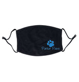 Parker Paws - Parker Paws Blue Paw Print Lower Left Logo - Adult Adjustable Face Mask