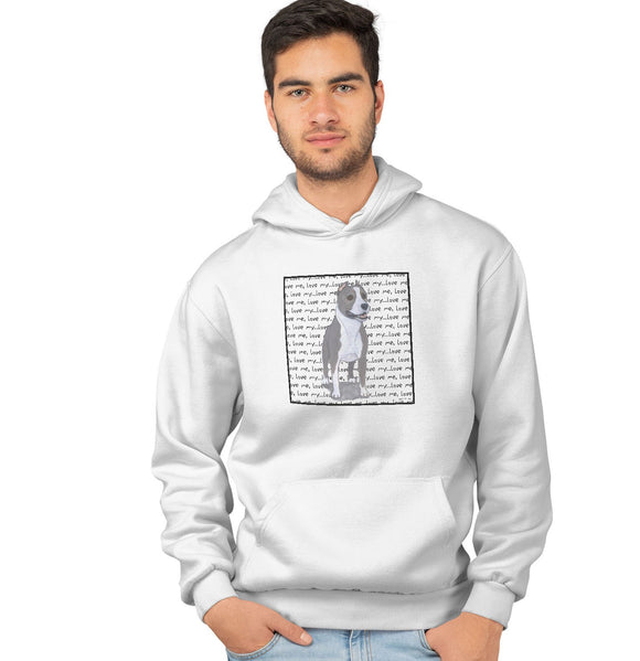 Animal Pride - American Staffordshire Terrier Love Text - Adult Unisex Hoodie Sweatshirt