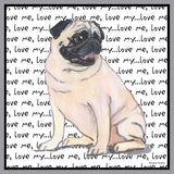 Pug Love Text - Adult Unisex Hoodie Sweatshirt