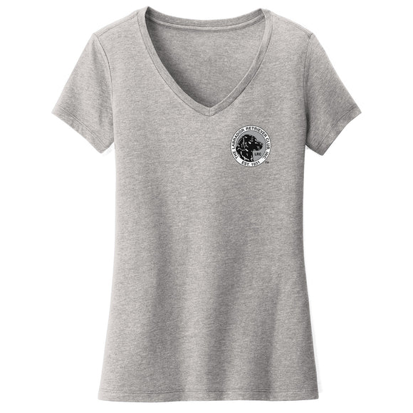 The Labrador Retriever Club - LRC Logo - Left Chest Black & White - Women's V-Neck T-Shirt