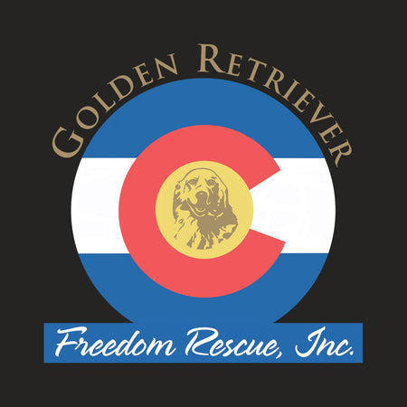 Golden Retriever Freedom Rescue Colorado Flag Logo - Left Chest - Adult Tri-Blend T-Shirt