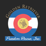 Golden Retriever Freedom Rescue Colorado Flag Logo - Left Chest - Kids' Unisex Hoodie Sweatshirt