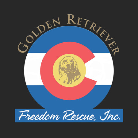 Golden Retriever Freedom Rescue Colorado Flag Logo - Left Chest - Adult Unisex T-Shirt