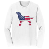 USA Flag Pattern Lab Silhouette - Adult Unisex Long Sleeve T-Shirt