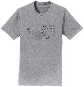 NEW Zoo Trumpeter Swans Outline - Adult Unisex T-Shirt