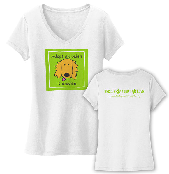 AGK Rescue Adopt Love - Women's V-Neck T-Shirt