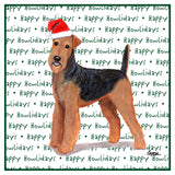 Airedale Terrier Happy Howlidays Text - Women's V-Neck T-Shirt