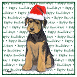 Airedale Terrier Puppy Happy Howlidays Text - Women's V-Neck T-Shirt