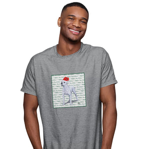 American Bulldog Happy Howlidays Text - Adult Unisex T-Shirt