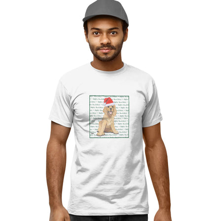 Cocker Spaniel Puppy Happy Howlidays Text - Adult Unisex T-Shirt