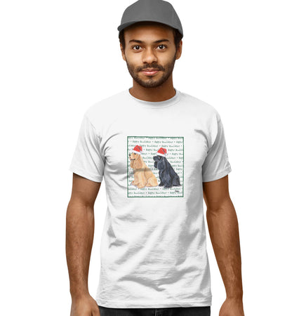 Cocker Spaniel Happy Howlidays Text - Adult Unisex T-Shirt