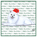 American Eskimo Dog Happy Howlidays Text - Women's V-Neck T-Shirt