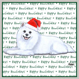 American Eskimo Dog Happy Howlidays Text - Adult Unisex Crewneck Sweatshirt