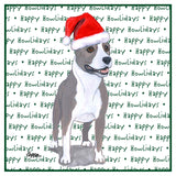 American Staffordshire Terrier Happy Howlidays Text - Women's V-Neck T-Shirt