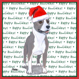 American Staffordshire Terrier Happy Howlidays Text - Adult Unisex Long Sleeve T-Shirt