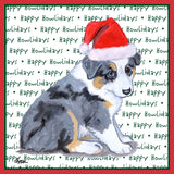 Australian Shepherd Puppy Happy Howlidays Text - Adult Unisex T-Shirt