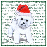 Bichon Frise Puppy Happy Howlidays Text - Women's V-Neck T-Shirt