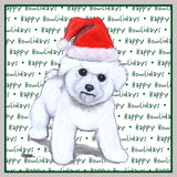 Bichon Frise Puppy Happy Howlidays Text - Adult Unisex Crewneck Sweatshirt