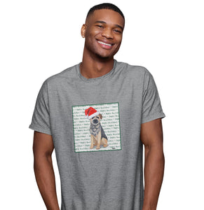 Border Terrier Happy Howlidays Text - Adult Unisex T-Shirt