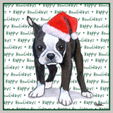 Boston Terrier Puppy Happy Howlidays Text - Adult Unisex Crewneck Sweatshirt