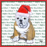 Bulldog Puppy Happy Howlidays Text - Adult Unisex Long Sleeve T-Shirt