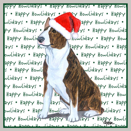 Bull Terrier Happy Howlidays Text - Adult Unisex Crewneck Sweatshirt