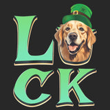Big LUCK St. Patrick's Day Golden Retriever (Dark Golden) - Adult Unisex T-Shirt
