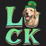 Big LUCK St. Patrick's Day Golden Retriever (Light Golden) - Women's Fitted T-Shirt