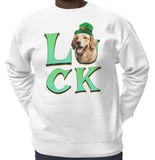 Big LUCK St. Patrick's Day Golden Retriever (Light Golden) - Adult Unisex Crewneck Sweatshirt
