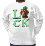 Big LUCK St. Patrick's Day Labrador Retriever (Chocolate) - Adult Unisex Crewneck Sweatshirt