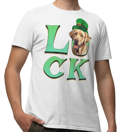 Big LUCK St. Patrick's Day Labrador Retriever (Yellow) - Adult Unisex T-Shirt