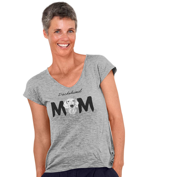 Dachshund Breed Mom - Women's V-Neck T-Shirt