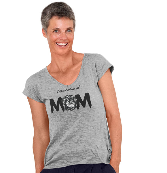 Wire Haired Dachshund Breed Mom - Women's V-Neck T-Shirt
