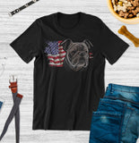 Patriotic Bulldog American Flag - Adult Unisex T-Shirt