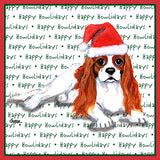 Cavalier King Charles Spaniel (Blenheim) Happy Howlidays Text - Adult Unisex Long Sleeve T-Shirt