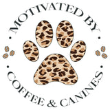 Motivated by Coffee and Canines - Women's V-Neck T-Shirt
