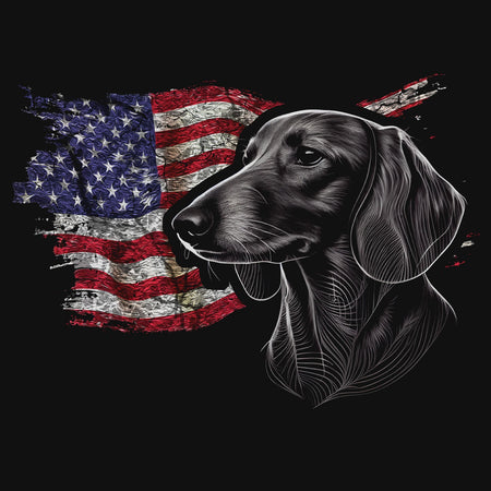 Patriotic Dachshund American Flag - Women's V-Neck T-Shirt