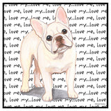 Cream Frenchie Love Text - Women's V-Neck Long Sleeve T-Shirt