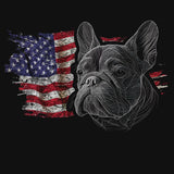 Patriotic French Bulldog American Flag - Women's V-Neck T-Shirt