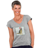 German Shepherd Happy Howlidays Text - Women's V-Neck T-Shirt