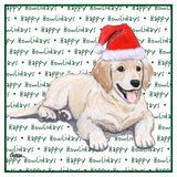 Golden Retriever Puppy Happy Howlidays Text - Women's V-Neck T-Shirt