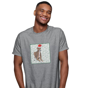 Greyhound Happy Howlidays Text - Adult Unisex T-Shirt