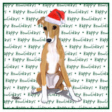 Greyhound Puppy Happy Howlidays Text - Women's V-Neck T-Shirt