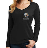 GRFR Main Logo Left Chest - Women's V-Neck Long Sleeve T-Shirt