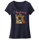 GRRMF Christmas Is Golden - Women's V-Neck T-Shirt