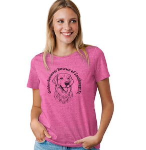 GRRSWF Bandana Dog Sketch Logo - Women's Tri-Blend T-Shirt