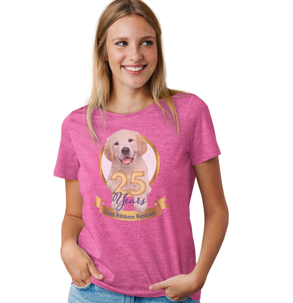 Gold Ribbon 25 Years Puppy - Women's Tri-Blend T-Shirt