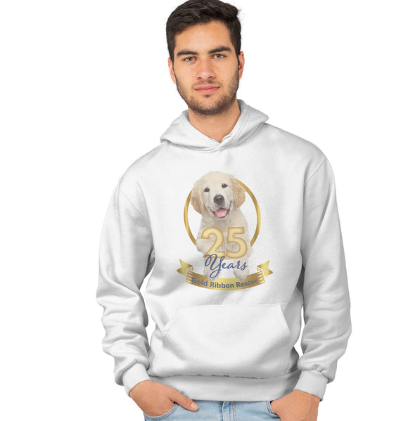 Gold Ribbon 25 Years Puppy - Adult Unisex Hoodie Sweatshirt